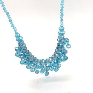Sparkly‎ blue beaded statement necklace